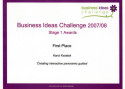 Pierwsze miejsce w konkursie Business Ideas Challenge '
